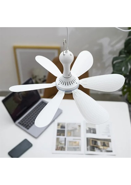 Sessiz 6 Yaprak USB ile Çalışan Tavan Gölgelik Vantilatörü Kamp Yatağı Yurt Çadırı Için Asılı Vantilatör (Yurt Dışından)