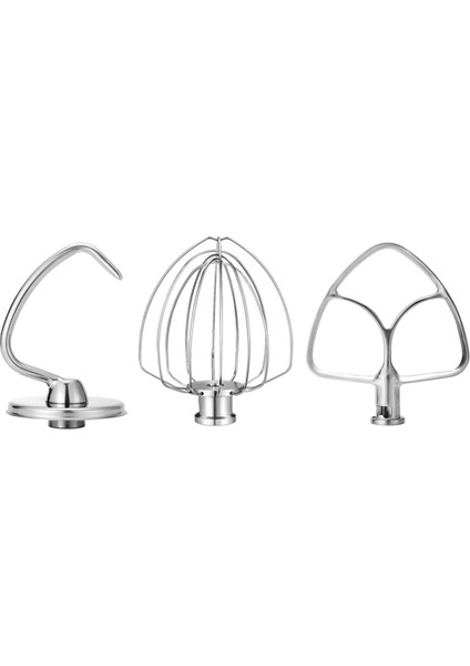 Kitchenaid 4.5-5 Qt Eğimli Kafa Stand Mikseri Için Paslanmaz Çelik Aksesuarlar, 6 Tel Çırpma Teli, Düz Çırpıcı, Hamur Kancası Dahil (Yurt Dışından)
