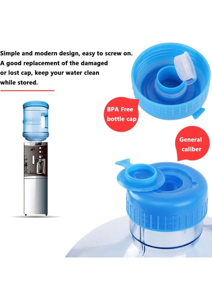 Su Sürahisi Kapağı 5'li Paket Plastik Su Şişesi Kapağı Mavi Galon Içme Suyu Şişesi Kapağı Yedek Şişe Aracı Sızıntısız (Yurt Dışından) modelleri
