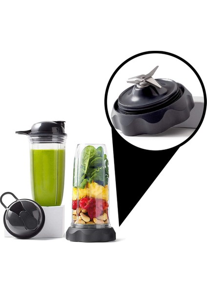 Nutribullet NBF70500 Ekstraktör Bıçağı 1200W Blender Motor Tabanı Için Kapaklı ve Çevirmeli Bıçaklı Yedek 24OZ Bardak (Yurt Dışından)