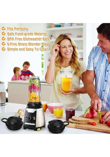 Nutribullet NBF70500 Ekstraktör Bıçağı 1200W Blender Motor Tabanı Için Kapaklı ve Çevirmeli Bıçaklı Yedek 24OZ Bardak (Yurt Dışından)