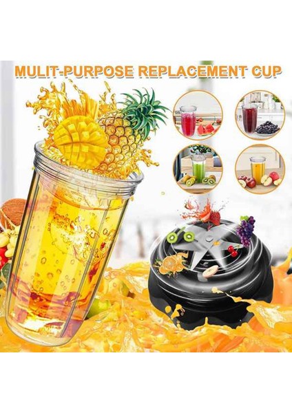 Nutribullet NBF70500 Ekstraktör Bıçağı 1200W Blender Motor Tabanı Için Kapaklı ve Çevirmeli Bıçaklı Yedek 24OZ Bardak (Yurt Dışından)