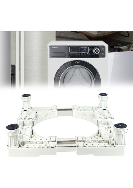 Çamaşır Makinesi Standı Evrensel Taban Çok Işlevli Ayarlanabilir Taban Kurutma Makinesi Buzdolabı Banyo Aksesuarları D (Yurt Dışından)
