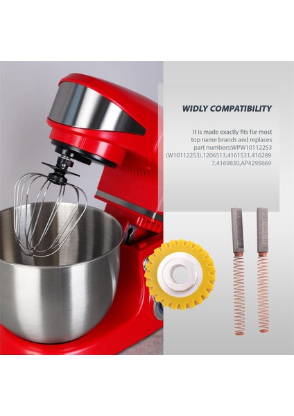 W10112253 9706416 Motor Fırçası W10380496 4162897 Kitchenaid Standı Için Mikser Solucan Tahrik Dişlisi ve Bir Çift Motor Fırçası (Yurt Dışından) modelleri