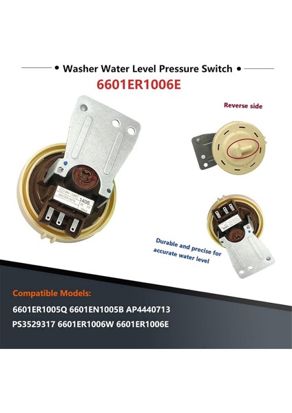 6601ER1006G Lg Çamaşır Makinesi Su Seviyesi Basınç Anahtarı Için Çamaşır Makinesi Basınç Anahtarı 6601ER1006E 6601EN1005B (Yurt Dışından) fiyatları