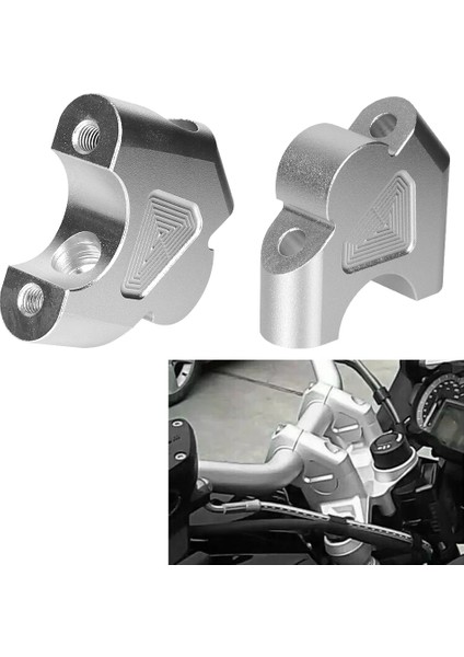 Motosiklet Gri Gidon Yükseltme Aparatı 32 mm Gidon Kelepçe Uzatma Adaptörü R1200GS R1250GS Lc Macera Adv S1000XR R 1250 Gs Motosiklet Gidonu Yükseltici 32 mm Sürükle Gidon Kelepçe Uzatma Adaptörü