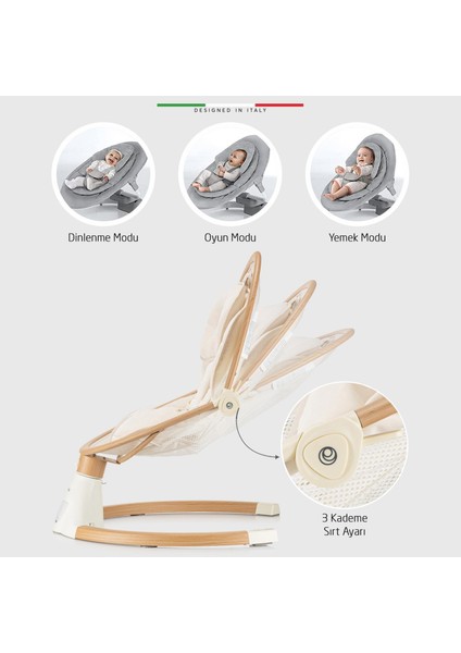 Amore 2 Elektrikli Otomatik Sallanan Ana Kucağı Kademeli Bej fiyatları