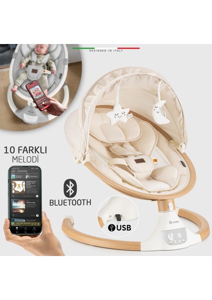 Amore 2 Elektrikli Otomatik Sallanan Ana Kucağı Kademeli Bej fırsatları