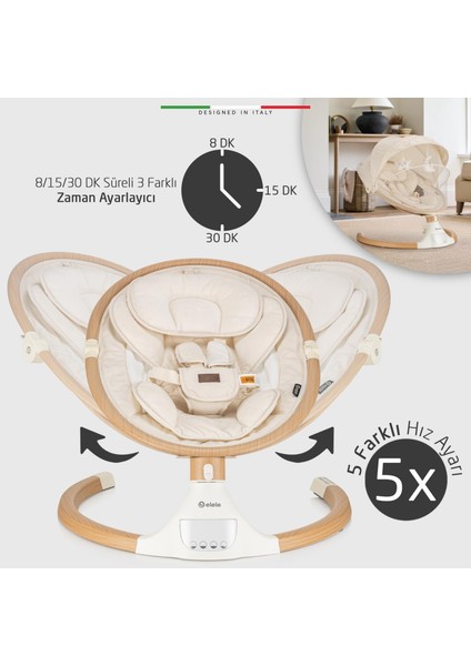 Amore 2 Elektrikli Otomatik Sallanan Ana Kucağı Kademeli Bej indirimleri
