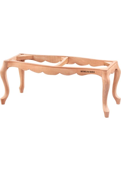 Erdemli 100 Lük Kavisli Puf Cilasız Ham Ahşap