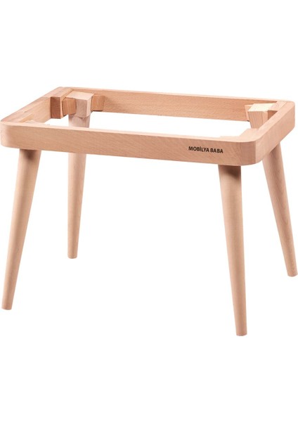 Emet 60 Lık Retro Puf Cilasız Ham Ahşap