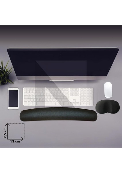 MP03 - Memory Mouse ve Klavye Bilek Destek Pedi | Yumuşak, Ergonomik, El Bileği Dinlendirme Ped Set