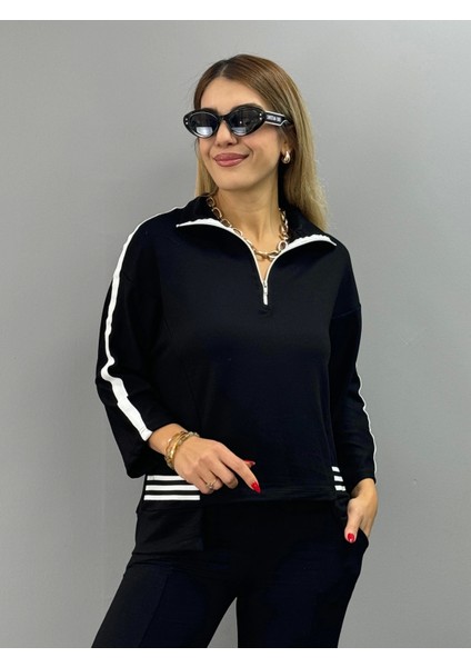Kadın Polo Yaka Paça Yırtmaçlı Ribanalı Ikili Takım fırsatları