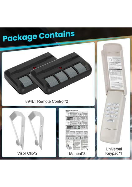 894LT Garaj Kapısı Açma Cihazı Öğrenme Tuş Takımı Uzaktan Kumandası, Liftmaster/chamberlain/craftsman Garaj Kapısı Açma Cihazı Uzaktan Kumandası Için (Yurt Dışından) fırsatları