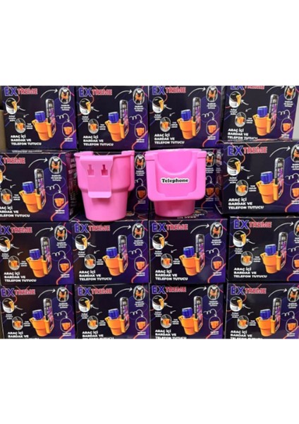 Araç Içi Bardak ve Telefon Tutucu Pembe