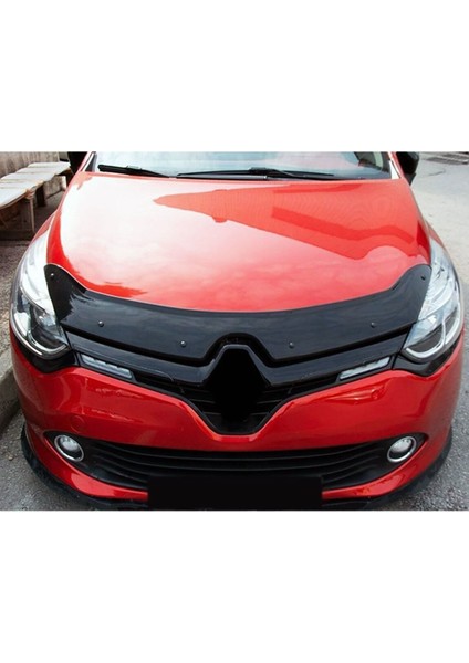 Renault Clio 4 2012-2020 Uyumlu Ön Kaput Koruma Rüzgarlığı Piano Black Parlak Siyah