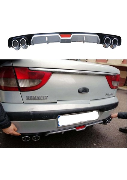 Renault Megane 1 Difüzör Arka Tampon Eki 4 Egzoz Çıkışlı