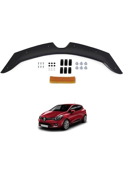 Clio 4 2012 - 2020 Ön Kaput Koruyucu Rüzgarlığı Piano Black