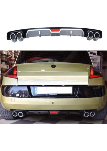 Megane 2 Sedan Difizör Çift Egzoz Görünümlü Tampon Eki Gri fiyatları