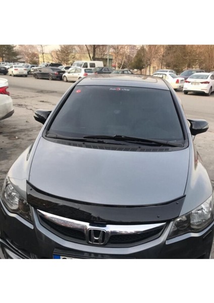 Honda Civic Fd6 2006-2012 Ön Kaput Koruyucu Rüzgarlığı Piano Black 3.2 mm Kalın Plastik