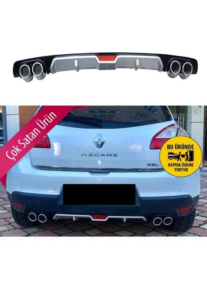 Renault Megane 3 Difüzör Arka Tampon Eki 4 Egzoz Çıkışlı