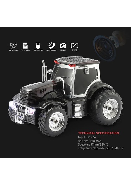 Traktör Temalı Radyo Taşınabilir Bluetooth Speaker ve Hoparlör Hediyelik ve Çağdaş Tarzı Iç ve Dış Mekan Multiband USB Aux Tf Kart Girişli Dekoratif Klasik Radyo WS-560