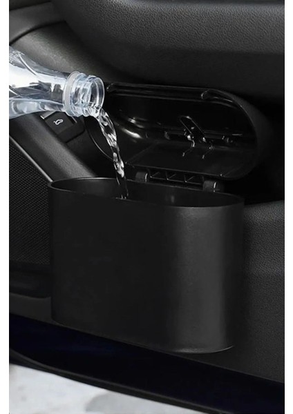 Araba Çöp Kutusu Siyah Portatif Araç Içi Taşınabilir Kapaklı Organizer Çöp Kovası fiyatları