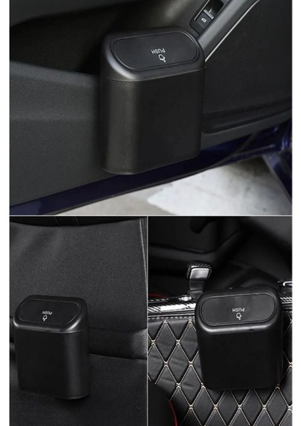 Araba Çöp Kutusu Siyah Portatif Araç Içi Taşınabilir Kapaklı Organizer Çöp Kovası fırsatları