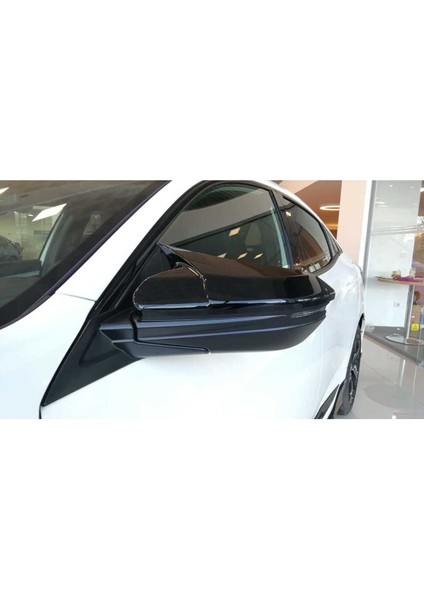 Autogp Honda Civic Fc5 Uyumlu Ayna Kapağı Batman Yarasa Piano Black