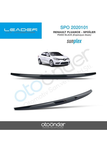 Renault Fluance Bagaj Üstü Spoiler Piano Black Parlak Siyah modelleri