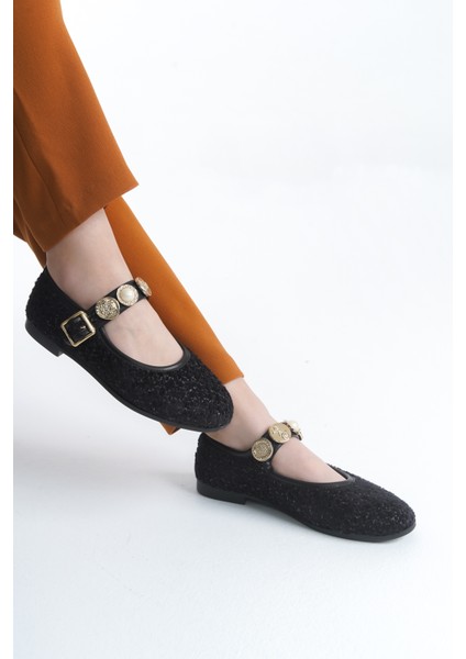 Günlük Kadın Siyah Triko Babet Bantlı Ayarlanabilir Tokalı Hafif Rahat Ayakkabı fiyatları