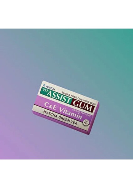 Vıt Assıst Gum (C-E Vitaminli Matcha Yeşil Çaylı Sakız)paket içi 12li paket