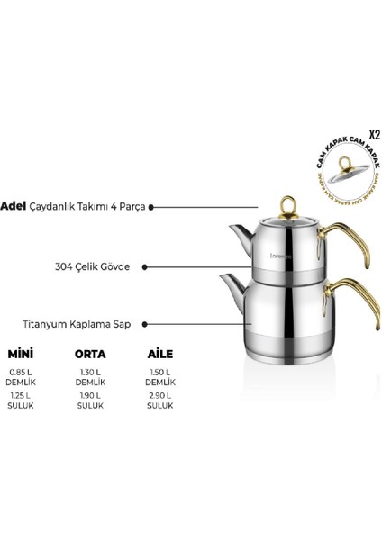 Adel Aile Çaydanlık Takımı-Gold