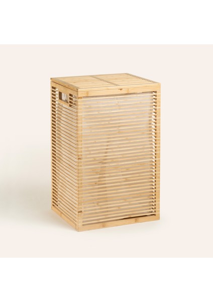 Dalı Bambu Çamaşır Sepeti 37X33X60 cm Natural