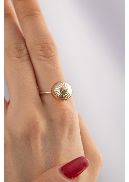 14 Ayar Altın Işıltılı Topcuk Yüzük fiyatları