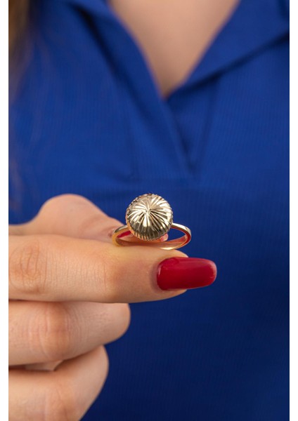 14 Ayar Altın Işıltılı Topcuk Yüzük modelleri