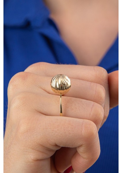 14 Ayar Altın Işıltılı Topcuk Yüzük fırsatları