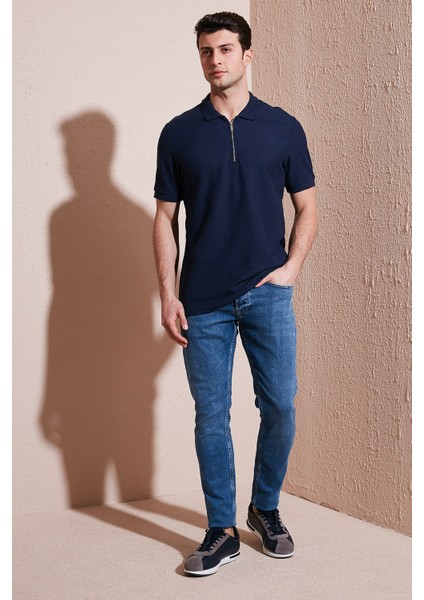 Slim Fit Normal Bel Dar Paça Jeans Erkek Kot Pantolon 1124S61NAPOLI
