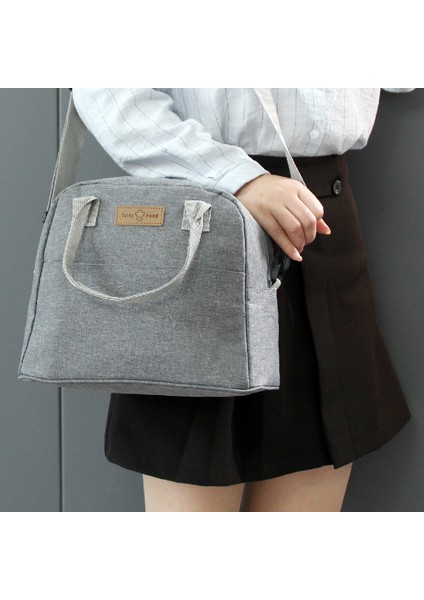 Omuz Askısı Taşıma Öğle Yemeği Çantası Oxford Kumaş Çanta Termal Yalıtımlı Soğutucu Öğle Yemeği Kutusu Tote Depolama Kese-Siyah (Yurt Dışından) fiyatları