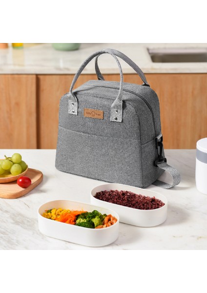 Omuz Askısı Taşıma Öğle Yemeği Çantası Oxford Kumaş Çanta Termal Yalıtımlı Soğutucu Öğle Yemeği Kutusu Tote Depolama Kese-Siyah (Yurt Dışından) modelleri