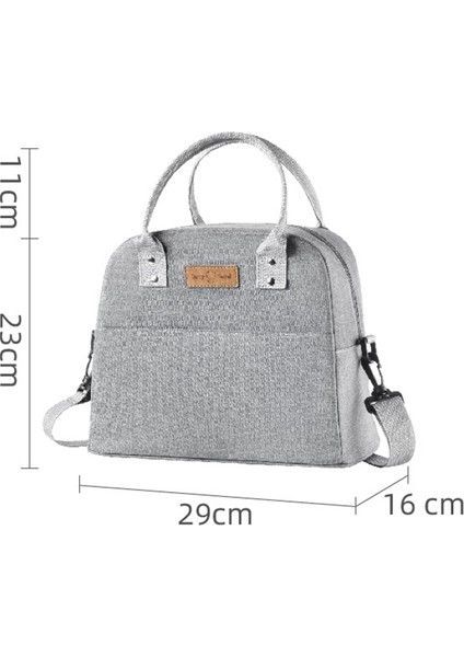 Omuz Askısı Taşıma Öğle Yemeği Çantası Oxford Kumaş Çanta Termal Yalıtımlı Soğutucu Öğle Yemeği Kutusu Tote Depolama Kese-Siyah (Yurt Dışından) indirimleri