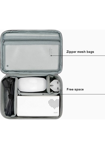 Baona BN-B004 Organizatör Çantası Büyük Çift Katmanlı Saklama Çantası USB Kabloları/şarj Cihazları/güç Bankası/usb Flash Sürücü/cep Telefonu Için Çizilmez Kılıf-Siyah (Yurt Dışından) modelleri