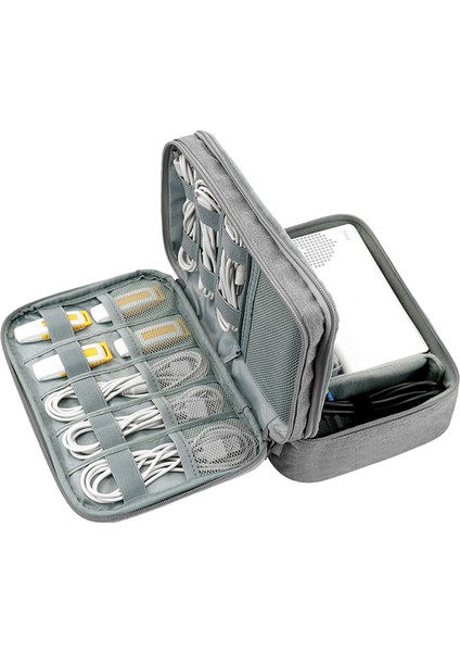 Baona BN-B004 Organizatör Çantası Büyük Çift Katmanlı Saklama Çantası USB Kabloları/şarj Cihazları/güç Bankası/usb Flash Sürücü/cep Telefonu Için Çizilmez Kılıf-Siyah (Yurt Dışından) indirimleri