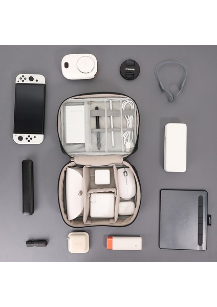 Tek Katmanlı Aksesuar Çantası Polyester + Kablolar Için Pu Deri Çanta Sabit Disk Adaptörü-Bej (Yurt Dışından) fırsatları