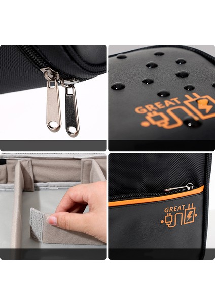Tek Katmanlı Aksesuar Çantası Polyester + Kablolar Için Pu Deri Çanta Sabit Disk Adaptörü-Bej (Yurt Dışından) indirimleri