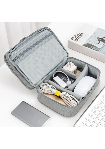 Baona BN-B004 Organizatör Çantası Büyük Çift Katmanlı Saklama Çantası USB Kabloları/şarj Cihazları/güç Bankası/usb Flash Sürücü/cep Telefonu Için Çizilmez Kılıf-Gri (Yurt Dışından) fırsatları