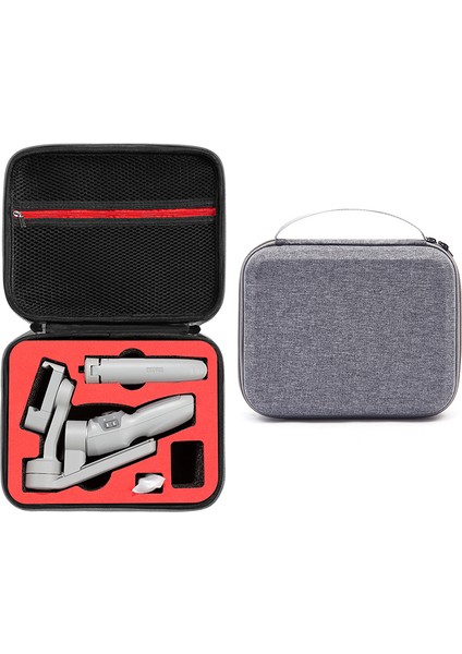 Taşınabilir Darbeye Dayanıklı Saklama Çantası Taşıma Çantası Çanta Zhiyun Pürüzsüz Q3 El ​​gimbal-Gri/kırmızı Astar (Yurt Dışından)