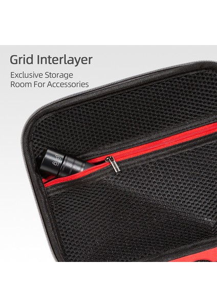 Taşınabilir Darbeye Dayanıklı Saklama Çantası Taşıma Çantası Çanta Zhiyun Pürüzsüz Q3 El ​​gimbal-Gri/kırmızı Astar (Yurt Dışından) fiyatları