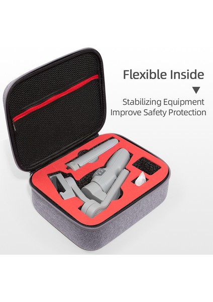 Taşınabilir Darbeye Dayanıklı Saklama Çantası Taşıma Çantası Çanta Zhiyun Pürüzsüz Q3 El ​​gimbal-Gri/kırmızı Astar (Yurt Dışından) modelleri