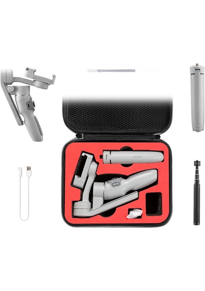 Taşınabilir Darbeye Dayanıklı Saklama Çantası Taşıma Çantası Çanta Zhiyun Pürüzsüz Q3 El ​​gimbal-Gri/kırmızı Astar (Yurt Dışından) indirimleri